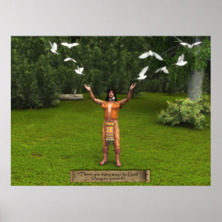 Inder und Tauben mit Sprichwörtern Poster