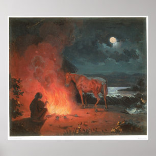 Inder von einem Campfire (0744A) Poster