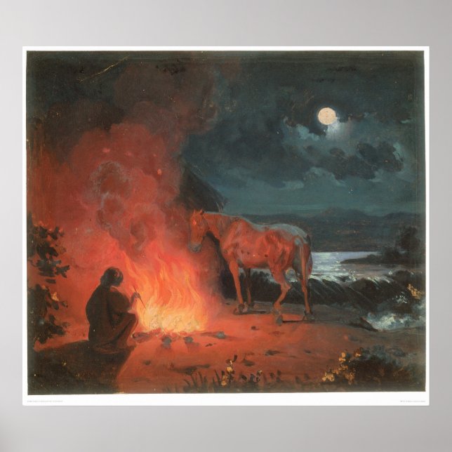 Inder von einem Campfire (0744A) Poster (Vorne)