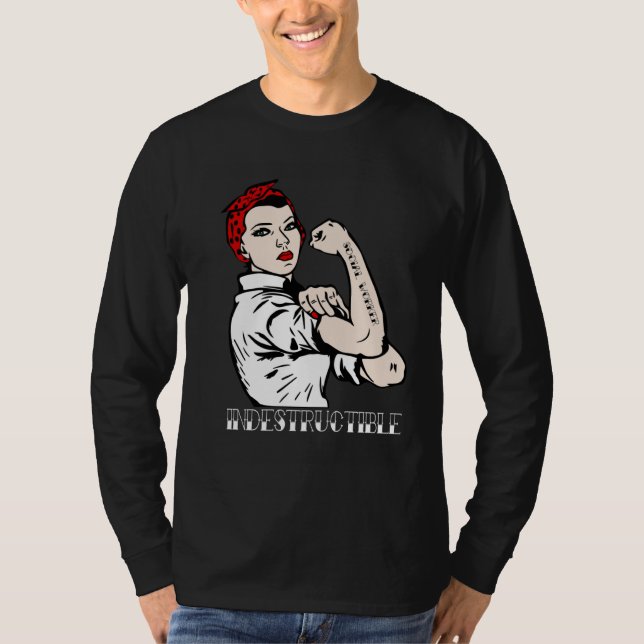 Indestructible Social Worker Pin Up T-Shirt (Vorderseite)