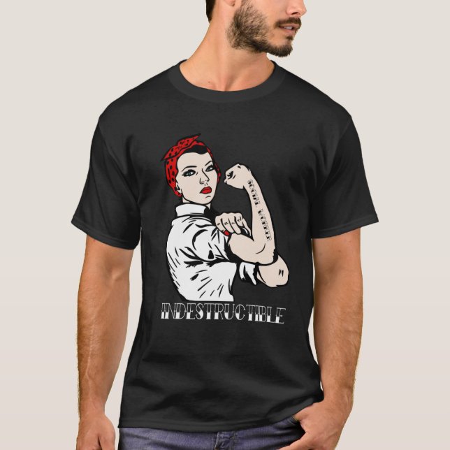 Indestructible Social Worker Pin Up T-Shirt (Vorderseite)