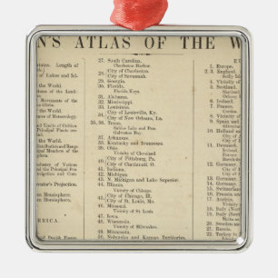 Index Atlas der Welt Silbernes Ornament
