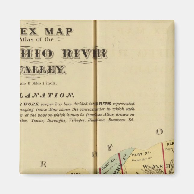 Index-Karte für Atlas des oberen Ohio Magnet (Vorne)