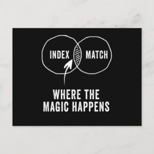 Index Match, wo die Magie passiert Postkarte