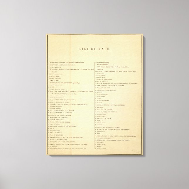 Index Neuer allgemeiner Atlas 2 Leinwanddruck (Vorderseite)