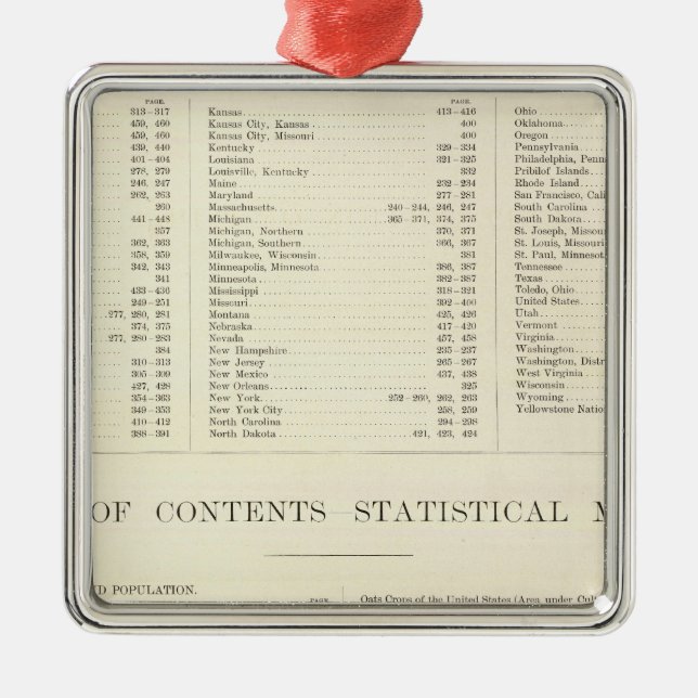 Indexierter Atlas der Welt Vereinigte Staaten Silbernes Ornament (Vorne)