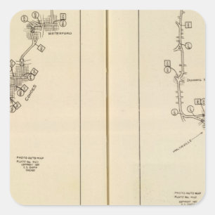 Indexkarte Albany, Saratoga Springs Quadratischer Aufkleber