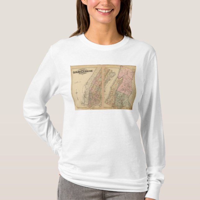 Indexkarte Atlas, Stadt New York T-Shirt (Vorderseite)