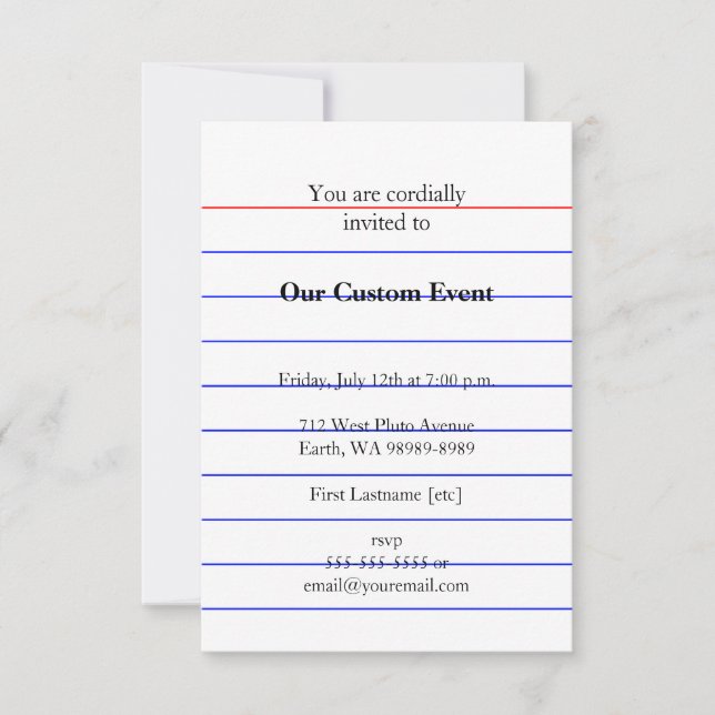 Indexkarte Einladung (Vorderseite)