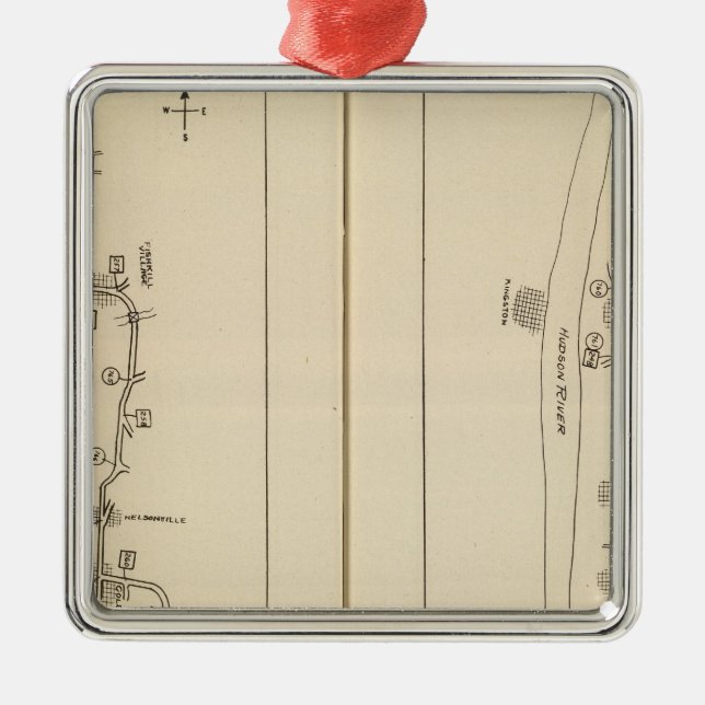 Indexkarte Putnam County Dutchess County New York Silbernes Ornament (Vorne)