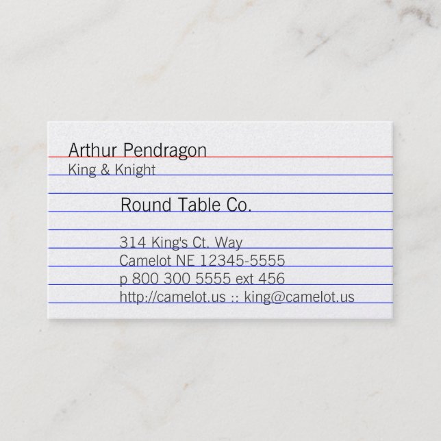 Indexkarte Visitenkarte (Vorderseite)