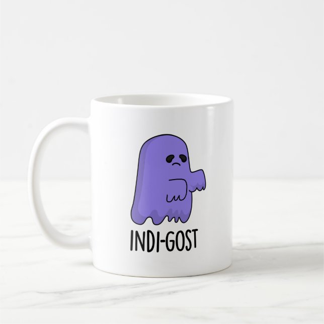 Indi-gost Funny Halloween Indigo Ghost Pun Kaffeetasse (Links)
