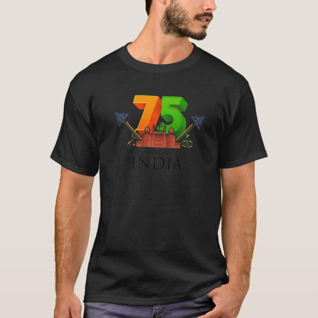 India 75th Independence Day 2021 2022 Indian Indep T-Shirt (Vorderseite)