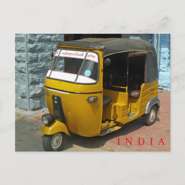 India Auto Rickshaw-View-Postkarte Postkarte (Vorderseite)