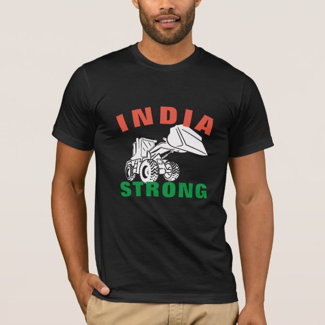 India Bulldozer Strong Patriotic Desi Indian Prix T-Shirt (Vorderseite)