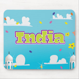 India Cartoon Travel Print. Mousepad