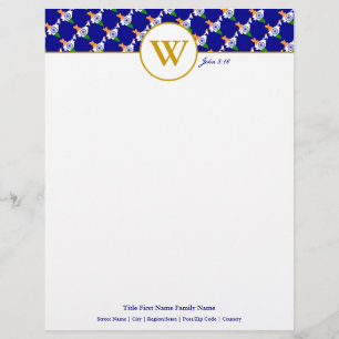 INDIA Christlich Scripting Blue Letterhead Briefbogen