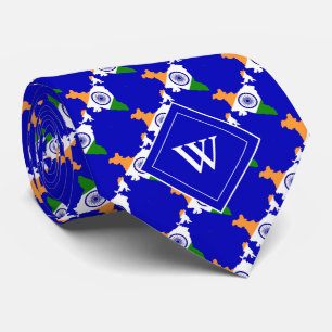 INDIA Christlich Scripting Monogram Flag BLUE Krawatte