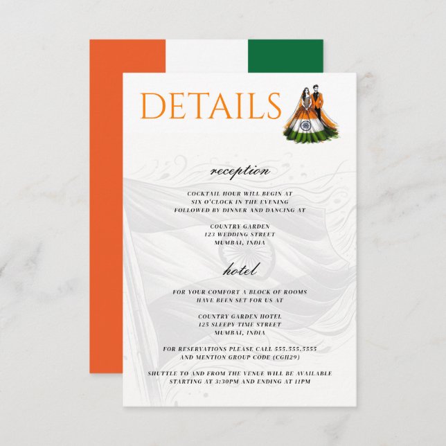 India Couple Begleitkarte (Vorne/Hinten)