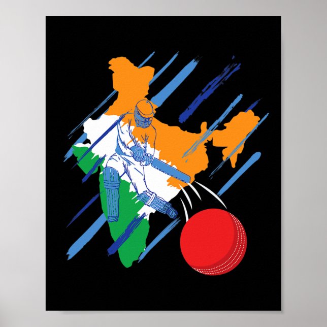 India Cricket Fan Or Player  Poster (Vorne)