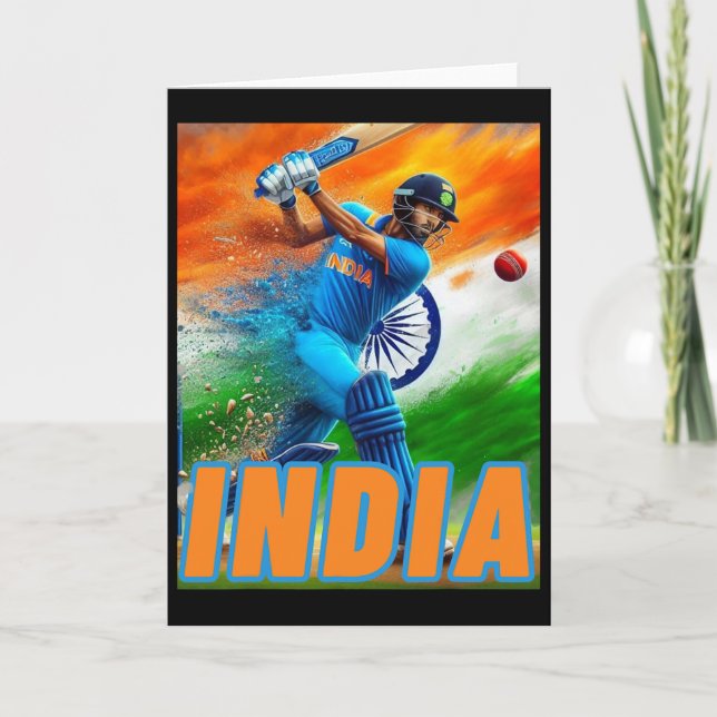India Cricket Supporters Jersey - Indian Cricket F Karte (Vorderseite)