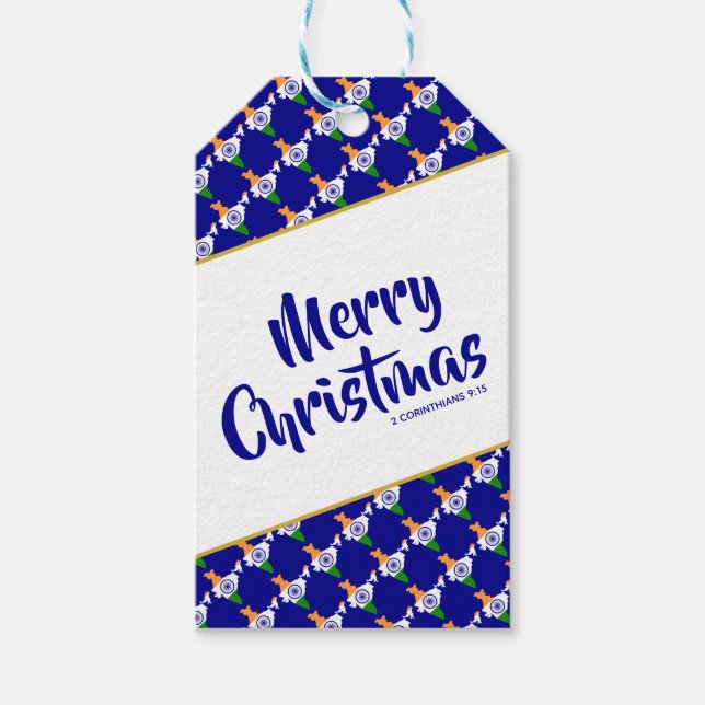 INDIA Custom Frohe Weihnachten Christliche Schrift Geschenkanhänger (Vorderseite)