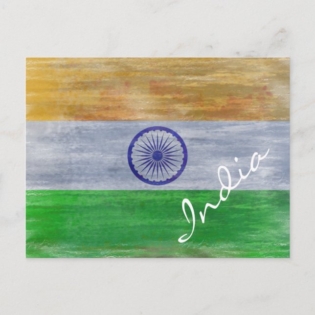 India distressed Indian flag Postkarte (Vorderseite)