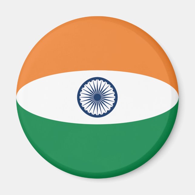 India Fisheye Flag Magnet (Vorne)