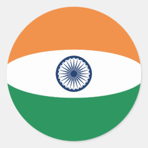 India Fisheye Flag Sticker