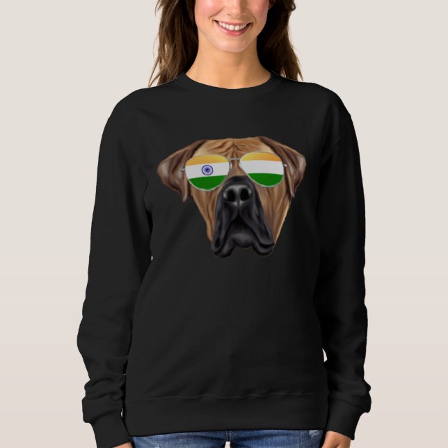 India Flag Boerboel Dog India Pocket Sweatshirt (Vorderseite)