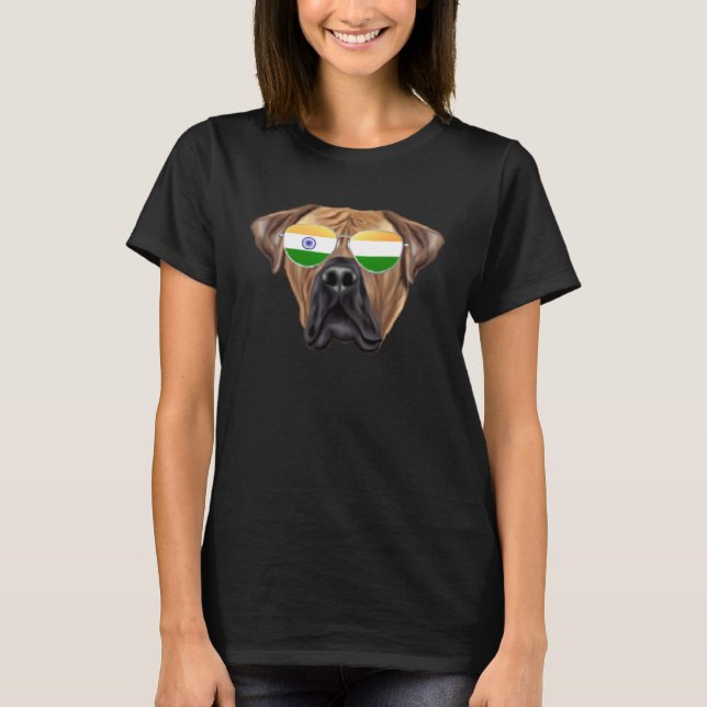 India Flag Boerboel Dog India Pocket T-Shirt (Vorderseite)