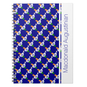 INDIA Flag Custom Add Your Name Notebook Journal Notizblock