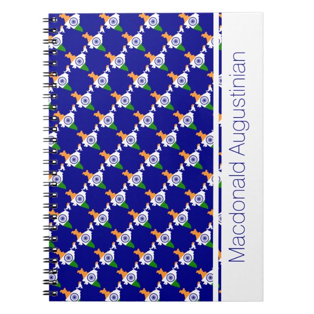 INDIA Flag Custom Add Your Name Notebook Journal Notizblock (Vorderseite)