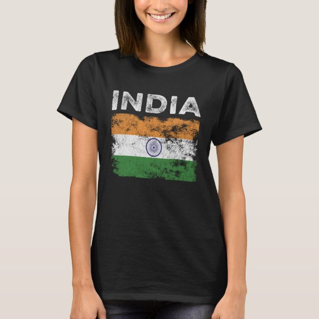 India Flag Distressed  Men Women Kids  Indian Flag T-Shirt (Vorderseite)