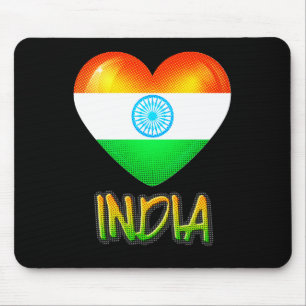 India Flag Heart Cutout Mousepad