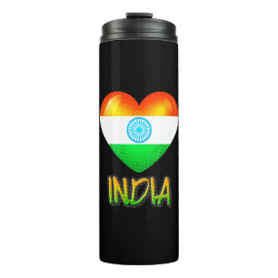 India Flag Heart Cutout Thermosbecher