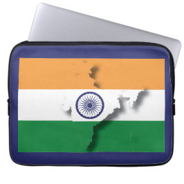 INDIA Flag Map Patriotic Computer BLUE Laptopschutzhülle