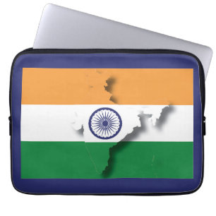 INDIA Flag Map Patriotic Computer BLUE Laptopschutzhülle