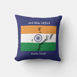 INDIA FLAG Patriotische Schrift Custom BLAUE Kissen