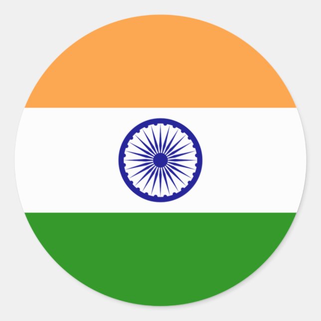 India flag  runder aufkleber (Vorderseite)