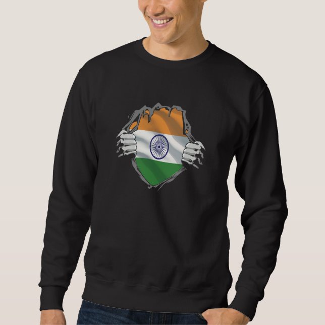 India flag under clothing Indian Indian Sweatshirt (Vorderseite)