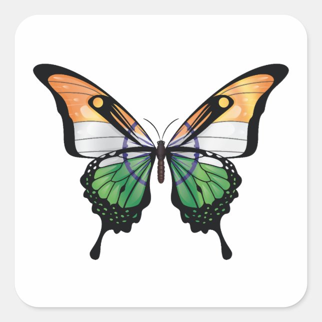 India Frack Butterfly Flag Aufkleber (Vorderseite)