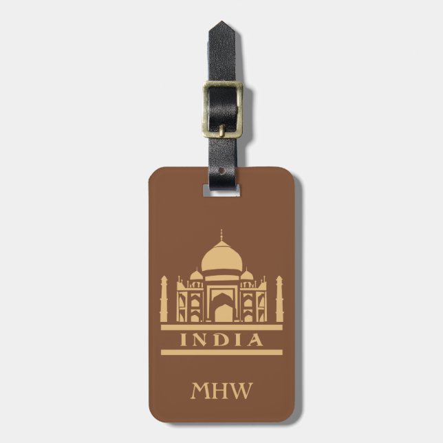 INDIA-Gepäckmarke Gepäckanhänger (Vorderseite vertikal)