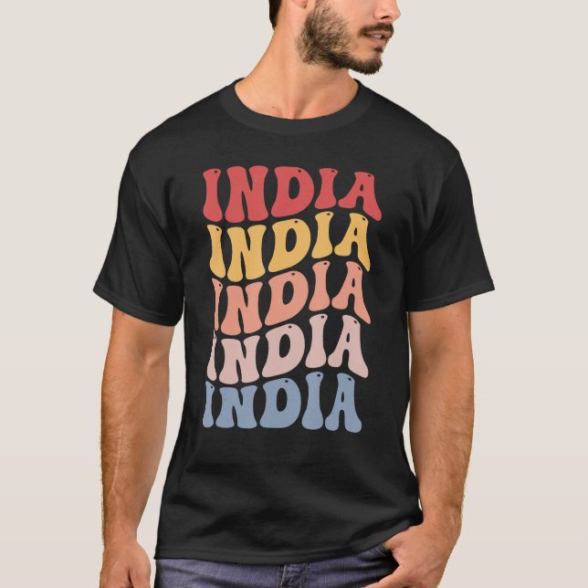 India Groovy Retro Indian T-Shirt (Vorderseite)