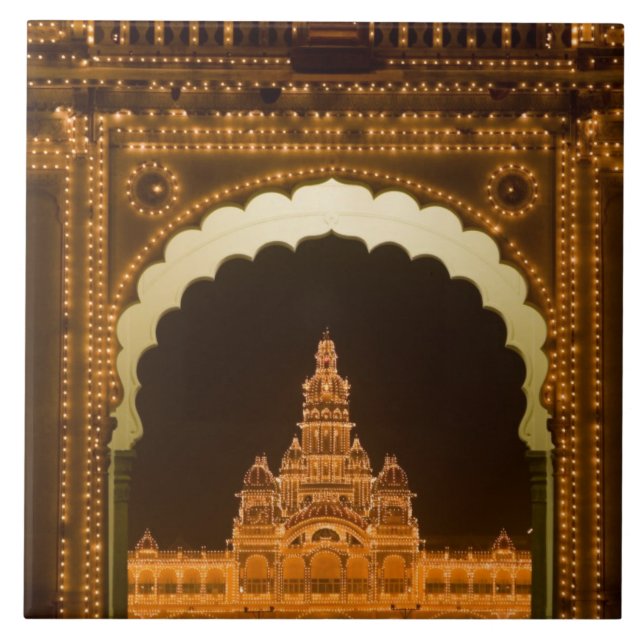 INDIA, Karnataka, Mysore: Majaraja's Palace (b.3 Fliese (Vorderseite)