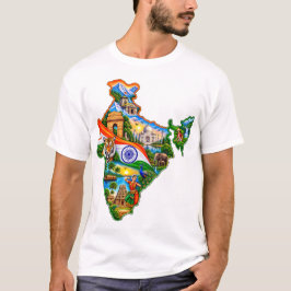 India-Karten-Stolz – indische Kultur, Natur & Erbe T-Shirt