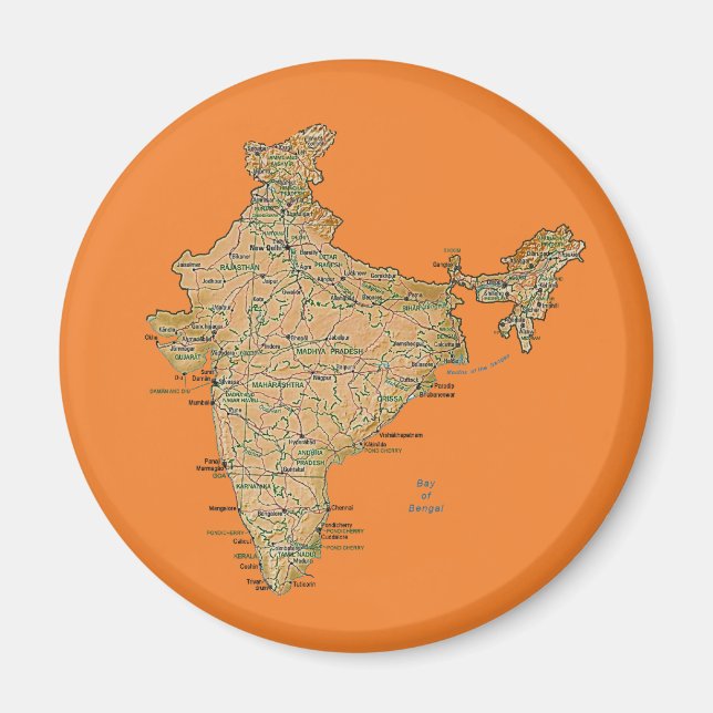 India Map Magnet (Vorne)