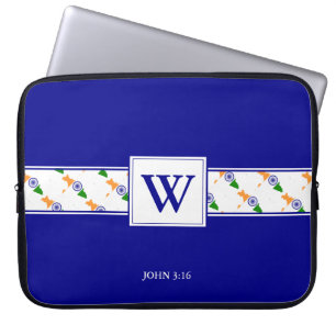 INDIA Monogram Christliche Bibelkarte Laptopschutzhülle