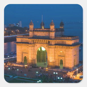 INDIA, Mumbai (Bombay): Gateway of India / Quadratischer Aufkleber