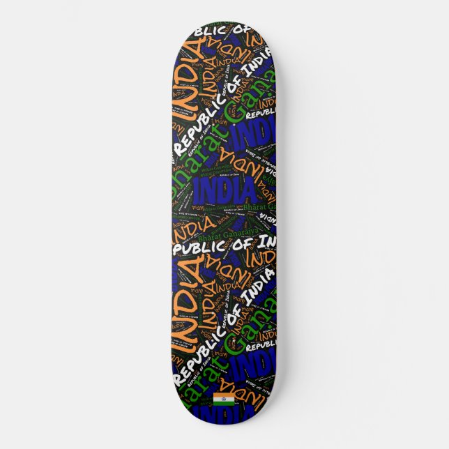 India Nationaler Stolz Wordcloud Skateboard (Vorderseite)